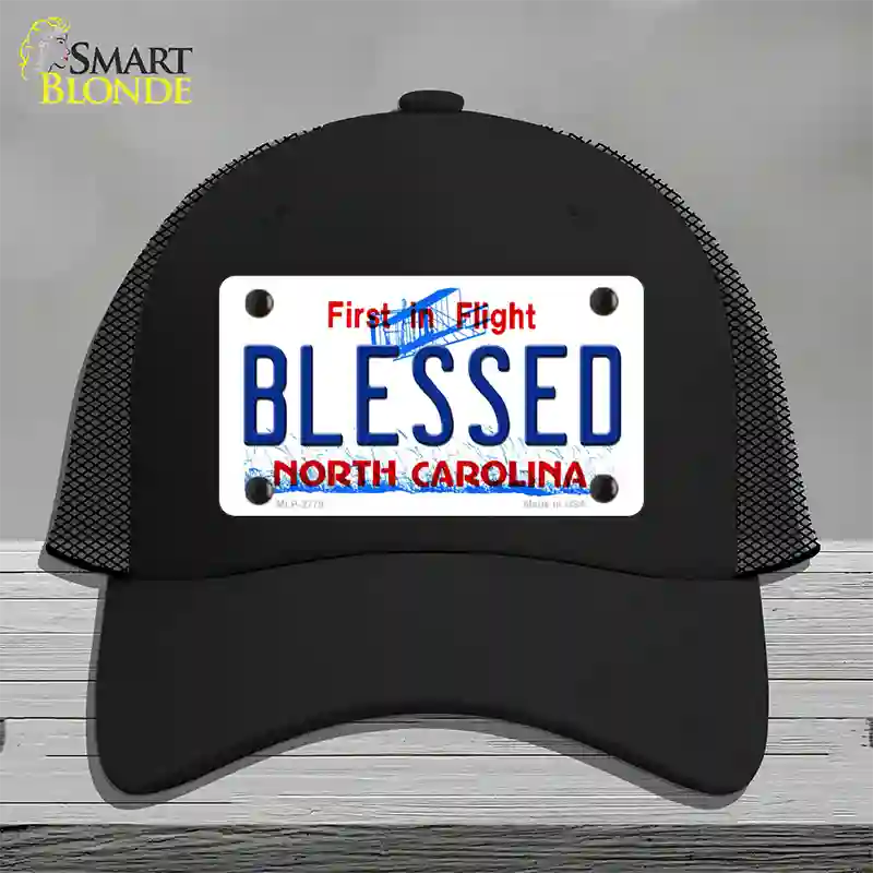 Blessed North Carolina Novelty License Plate Hat Mesh / Black