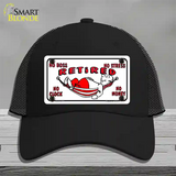 Retired With Hammock Novelty License Plate Hat Mesh / Black