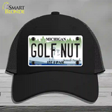 Golf Nut Michigan State Novelty License Plate Hat Mesh / Black