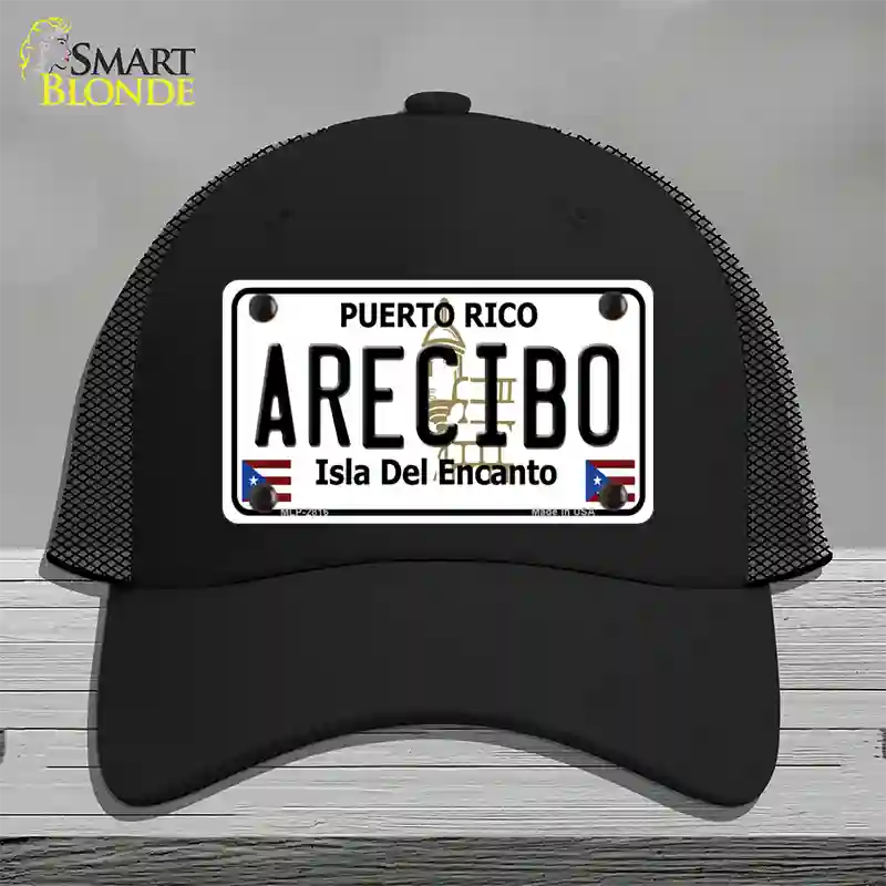 Arecibo Puerto Rico Novelty License Plate Hat Mesh / Black