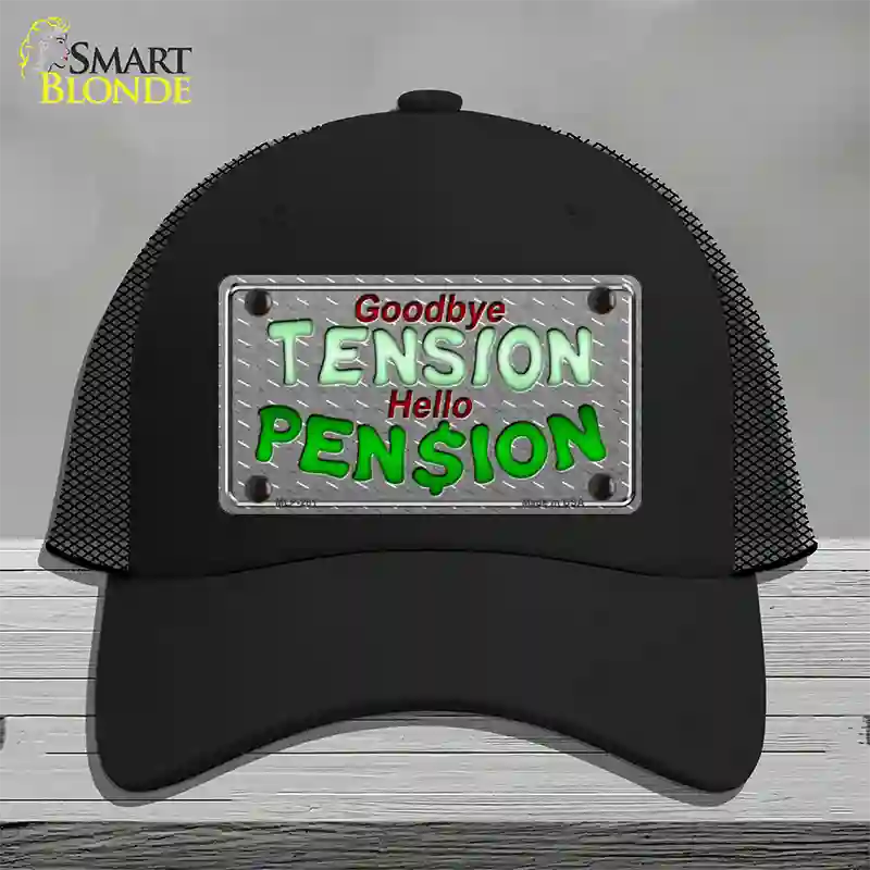 Tension Pension Novelty License Plate Hat Mesh / Black