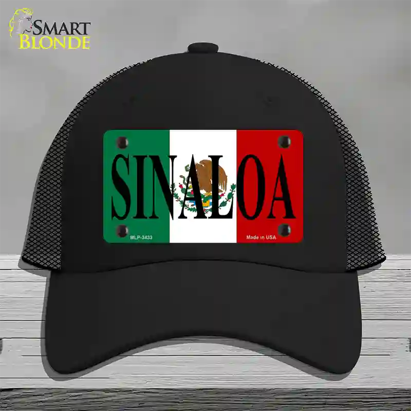 Sinaloa Novelty License Plate Hat Mesh / Black