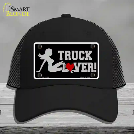 Truck Lover Girl Novelty License Plate Hat Mesh / Black