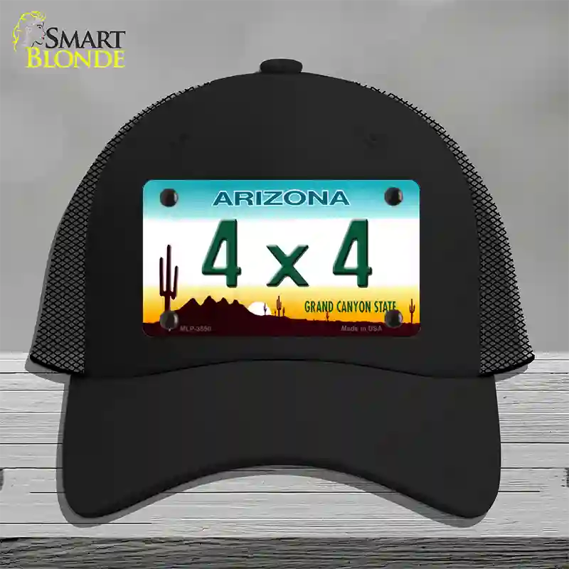 4X4 Arizona Novelty License Plate Hat Mesh / Black