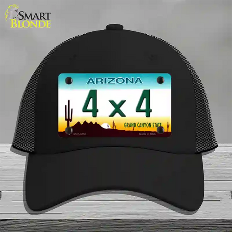 4X4 Arizona Novelty License Plate Hat Mesh / Black