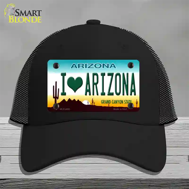 I Love Arizona Novelty License Plate Hat Mesh / Black