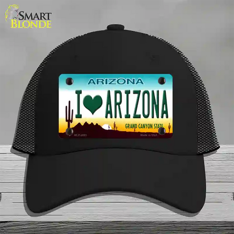 I Love Arizona Novelty License Plate Hat Mesh / Black