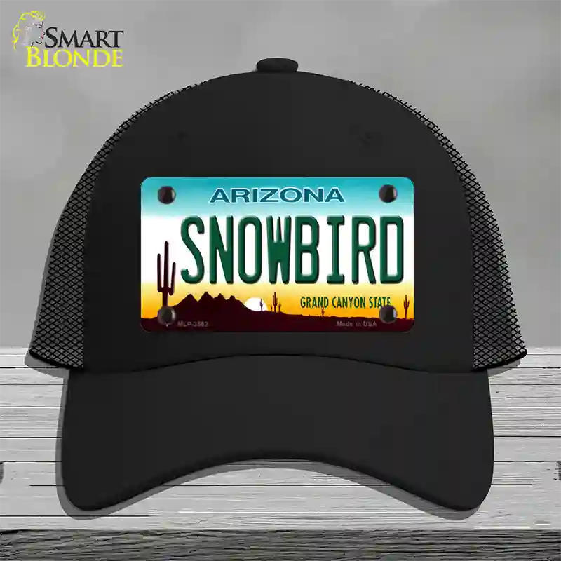 Snowbird Arizona Novelty License Plate Hat Mesh / Black