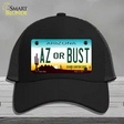 Arizona Az Or Bust Novelty License Plate Hat Mesh / Black