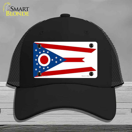 Ohio State Flag Novelty License Plate Hat Mesh Black