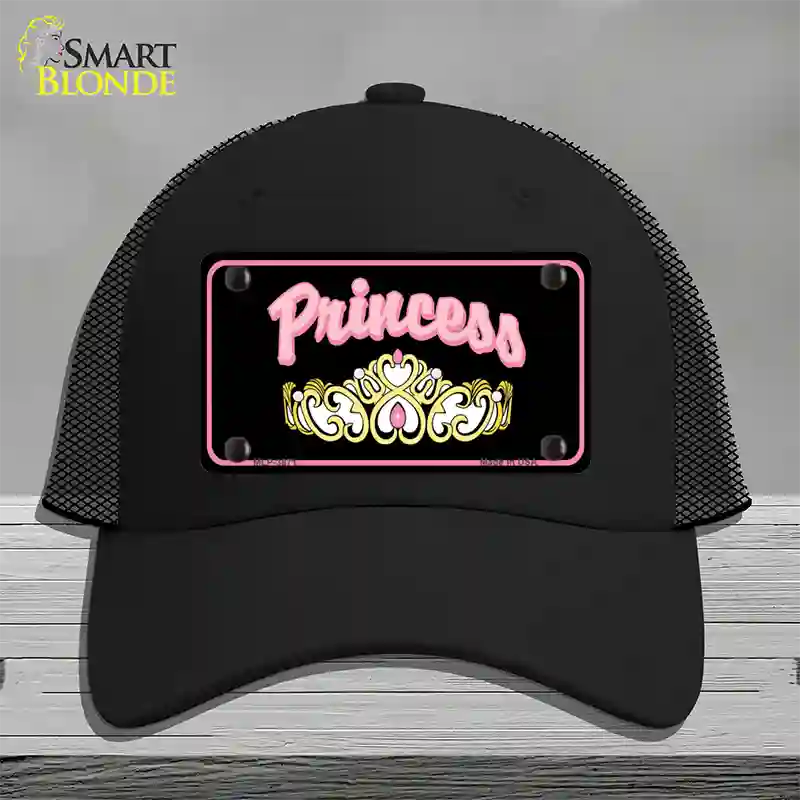 Princess Tiara Novelty License Plate Hat Mesh / Black