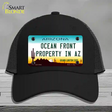Ocean Front Property Novelty License Plate Hat Mesh / Black