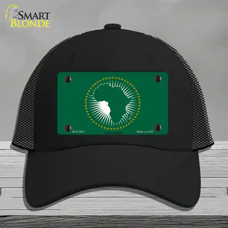 African Union Flag Novelty License Plate Hat Mesh / Black