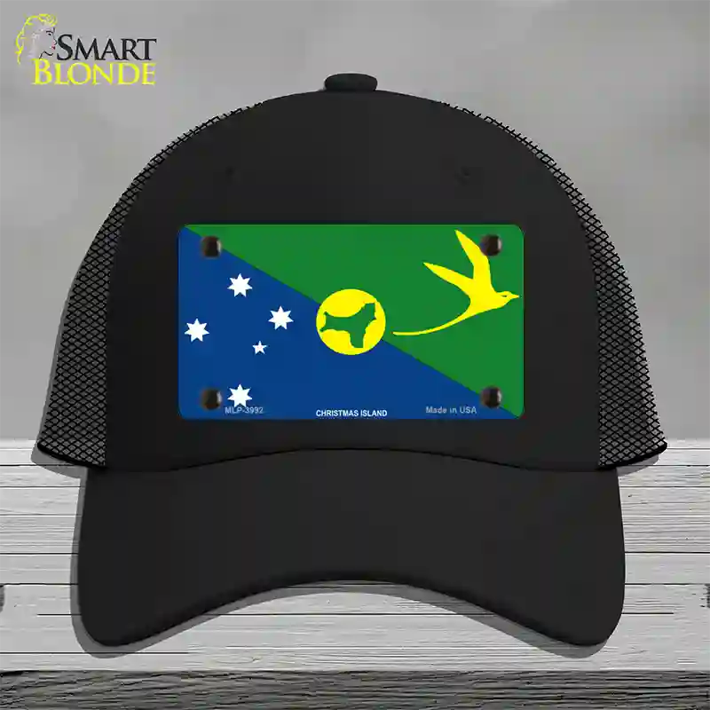 Christmas Island Flag Novelty License Plate Hat Mesh / Black