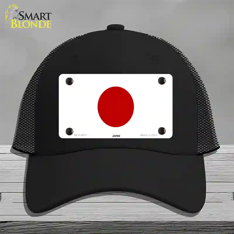 Japan Flag Novelty License Plate Hat Mesh / Black