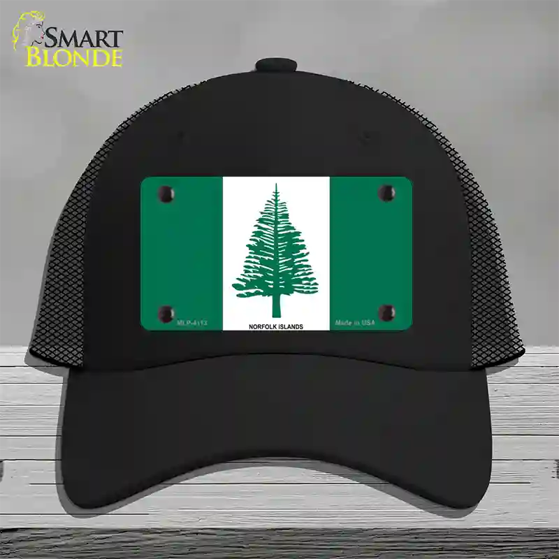 Norfolk Islands Flag Novelty License Plate Hat Mesh / Black