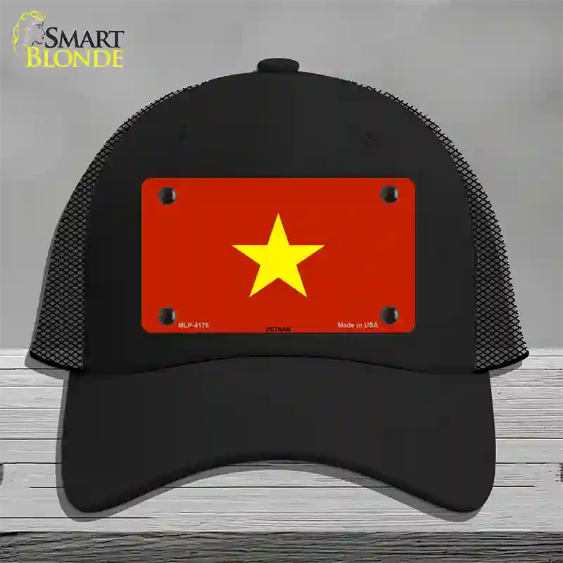Vietnam Flag Novelty License Plate Hat Mesh / Black