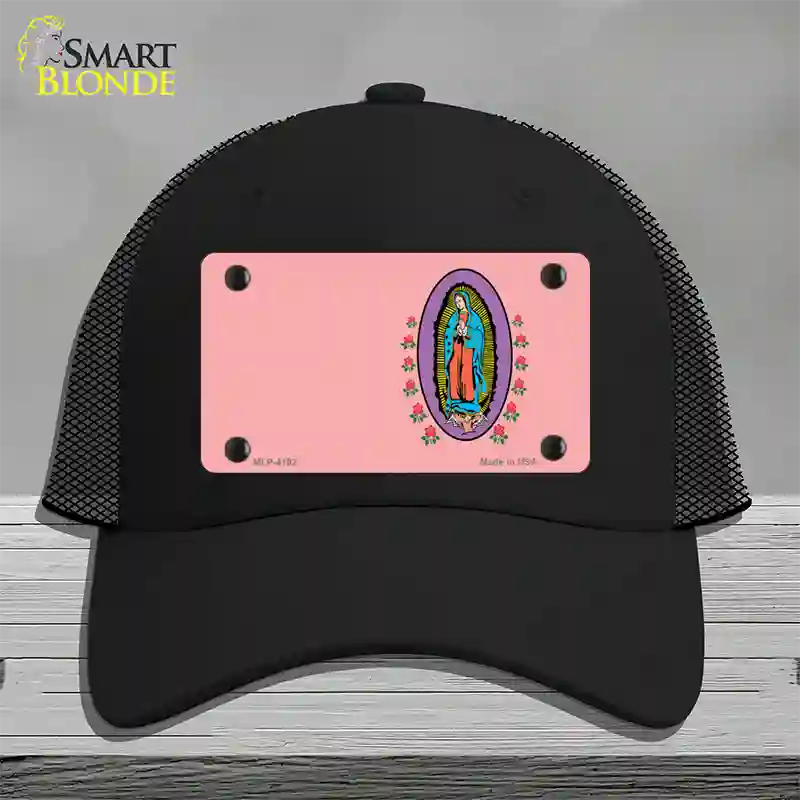 Virgin Mary Pink Novelty License Plate Hat Mesh / Black