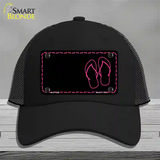 Flip Flops Pink Offset Novelty License Plate Hat Mesh / Black