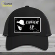 Cowboy Up License Novelty License Plate Hat Mesh / Black