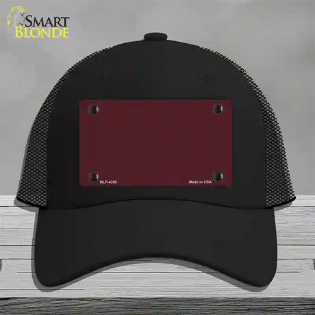 Burgundy Novelty License Plate Hat Mesh / Black