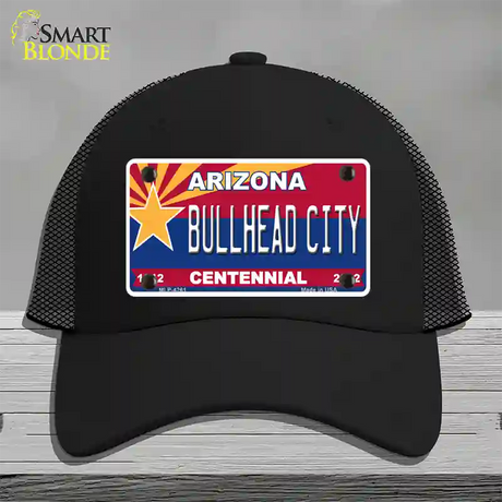 Arizona Centennial Bullhead City Novelty License Plate Hat Mesh / Black