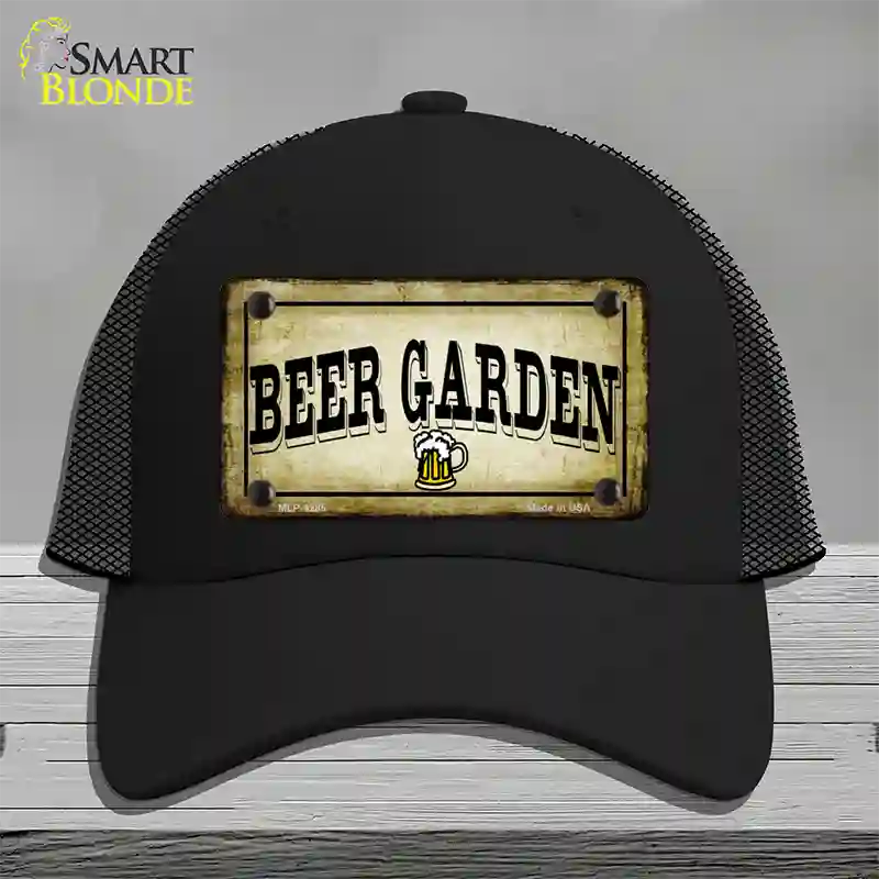 Beer Garden Novelty License Plate Hat Mesh / Black