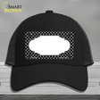 Black White Quatrefoil Center Scallop Novelty License Plate Hat Mesh / Black