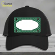 Green White Quatrefoil Center Scallop Novelty License Plate Hat Mesh / Black