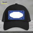 Blue White Quatrefoil Center Scallop Novelty License Plate Hat Mesh / Black