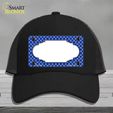 Blue White Quatrefoil Center Scallop Novelty License Plate Hat Mesh / Black