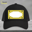Yellow White Quatrefoil Center Scallop Novelty License Plate Hat Mesh / Black