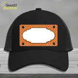 Orange White Quatrefoil Center Scallop Novelty License Plate Hat Mesh / Black