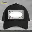 Grey White Quatrefoil Center Scallop Novelty License Plate Hat Mesh / Black