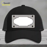 Grey White Quatrefoil Center Scallop Novelty License Plate Hat Mesh / Black