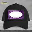 Purple White Quatrefoil Center Scallop Novelty License Plate Hat Mesh / Black