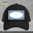 Light Blue White Quatrefoil Center Scallop Novelty License Plate Hat Mesh / Black