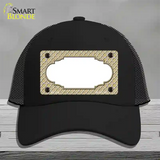 Gold White Quatrefoil Center Scallop Novelty License Plate Hat Mesh / Black