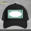Mint White Quatrefoil Center Scallop Novelty License Plate Hat Mesh / Black