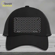 Black White Quatrefoil Novelty License Plate Hat Mesh / Black