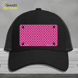 Pink White Quatrefoil Novelty License Plate Hat Mesh / Black