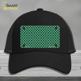 Green White Quatrefoil Novelty License Plate Hat Mesh / Black
