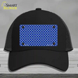 Blue White Quatrefoil Novelty License Plate Hat Mesh / Black