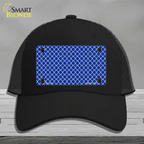 Blue White Quatrefoil Novelty License Plate Hat Mesh / Black