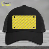 Yellow White Quatrefoil Novelty License Plate Hat Mesh / Black