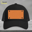 Orange White Quatrefoil Novelty License Plate Hat Mesh / Black