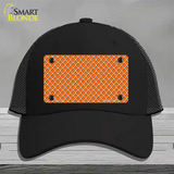 Orange White Quatrefoil Novelty License Plate Hat Mesh / Black
