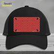 Red White Quatrefoil Novelty License Plate Hat Mesh / Black