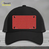 Red White Quatrefoil Novelty License Plate Hat Mesh / Black