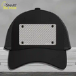 Grey White Quatrefoil Novelty License Plate Hat Mesh / Black